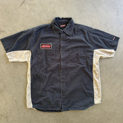 Dickies Patch Mechanic Garage Button Up Work Shirt Shop 00's - L
