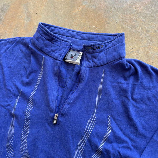 Spyder Web Graphic Logo Printed Ski 1/4 Zip Jacket 90's - L hover