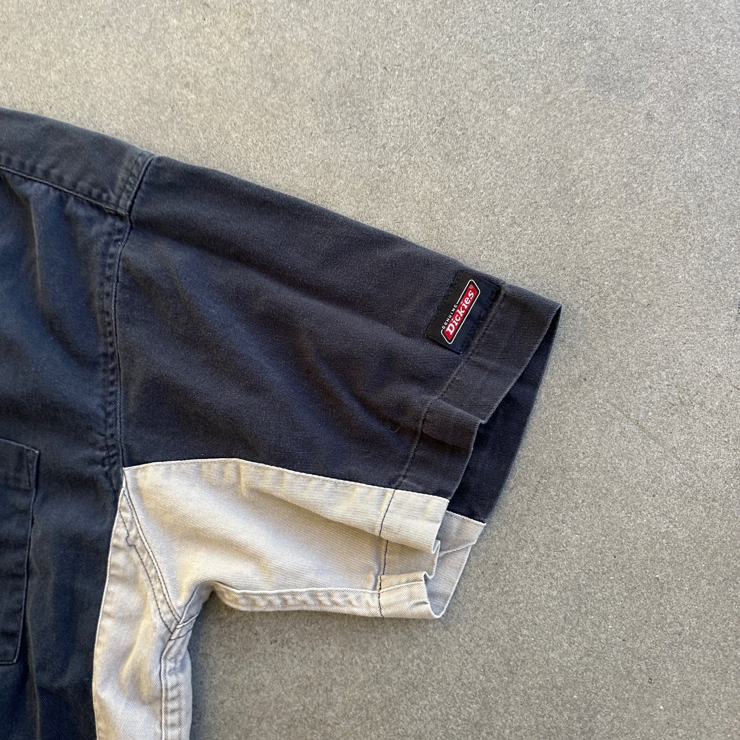 Dickies Patch Mechanic Garage Button Up Work Shirt Shop 00's - L