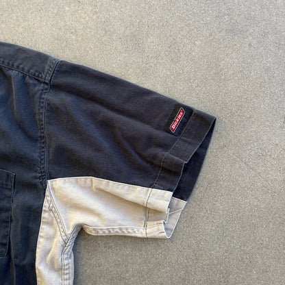 Dickies Patch Mechanic Garage Button Up Work Shirt Shop 00's - L