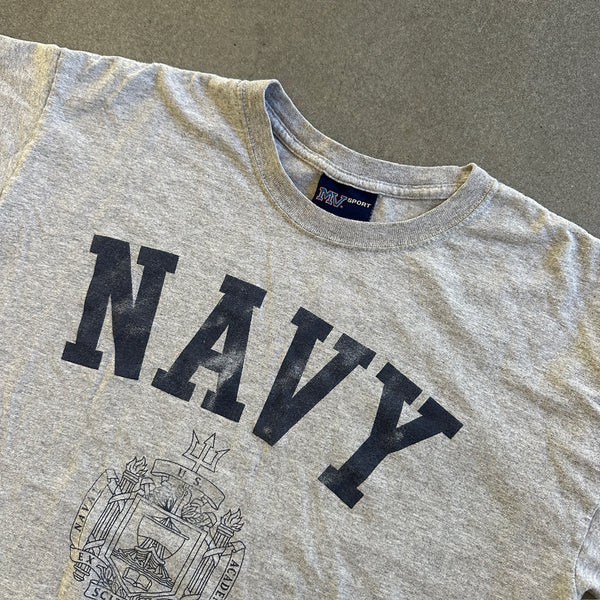 Navy Spellout Crest Short Sleeve Shirt MV Sport 00's - L hover