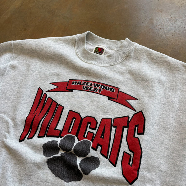Hazelwood West Wildcats High School Crewneck Sweatshirt 90's - L hover