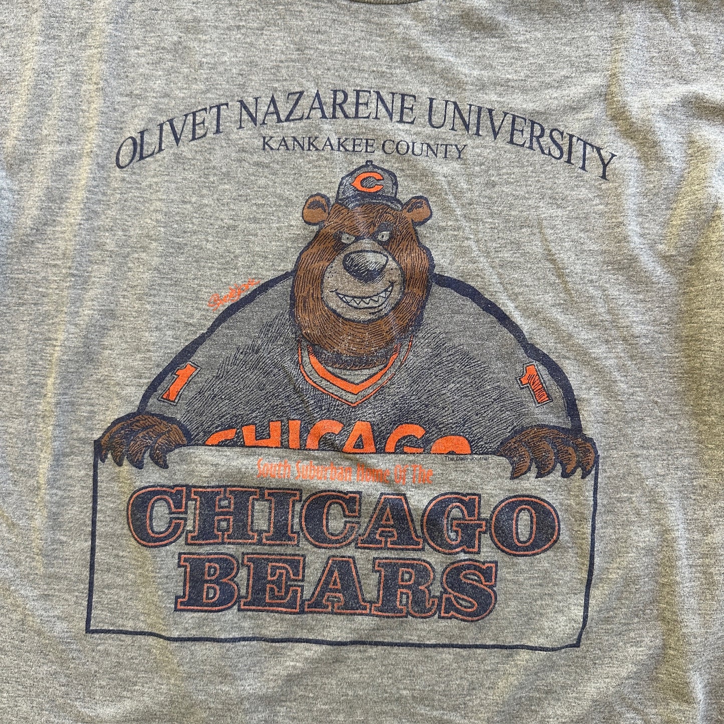 Chicago Bears Olivet Nazarene University Training Camp Graphic Shirt 90's - M