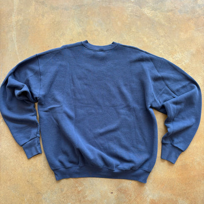 Tommy Hilfiger Spellout Embroidered Sweatshirt Crewneck Blue 80's - XL