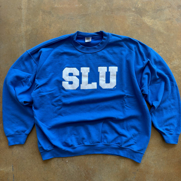 St. Louis University SLU Billikens Blue Crewneck Sweatshirt 00's - 2XL