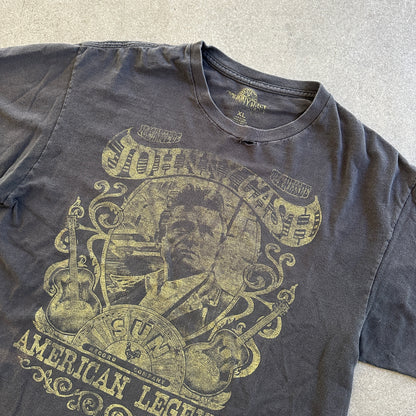 Johnny Cash American Legend Graphic Faded T Shirt Music Band 00's - XL