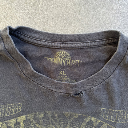 Johnny Cash American Legend Graphic Faded T Shirt Music Band 00's - XL