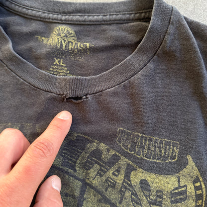 Johnny Cash American Legend Graphic Faded T Shirt Music Band 00's - XL