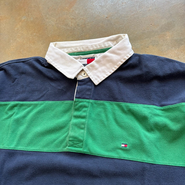 Tommy Hilfiger Striped Long Sleeve Rugby Shirt 00's - 2XL hover