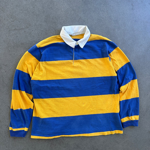 American Eagle Long Sleeve Heavyweight Striped Rugby Shirt 70's - XL