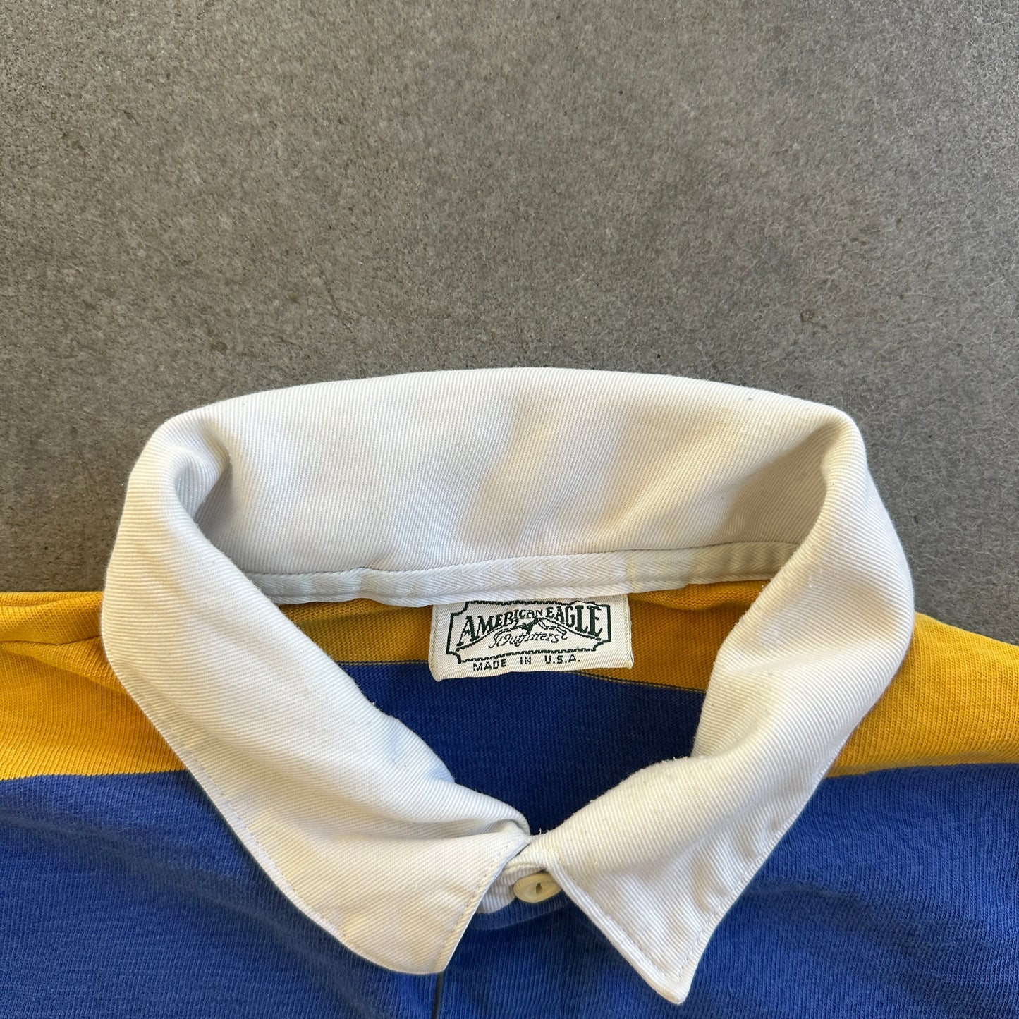 American Eagle Long Sleeve Heavyweight Striped Rugby Shirt 70's - XL