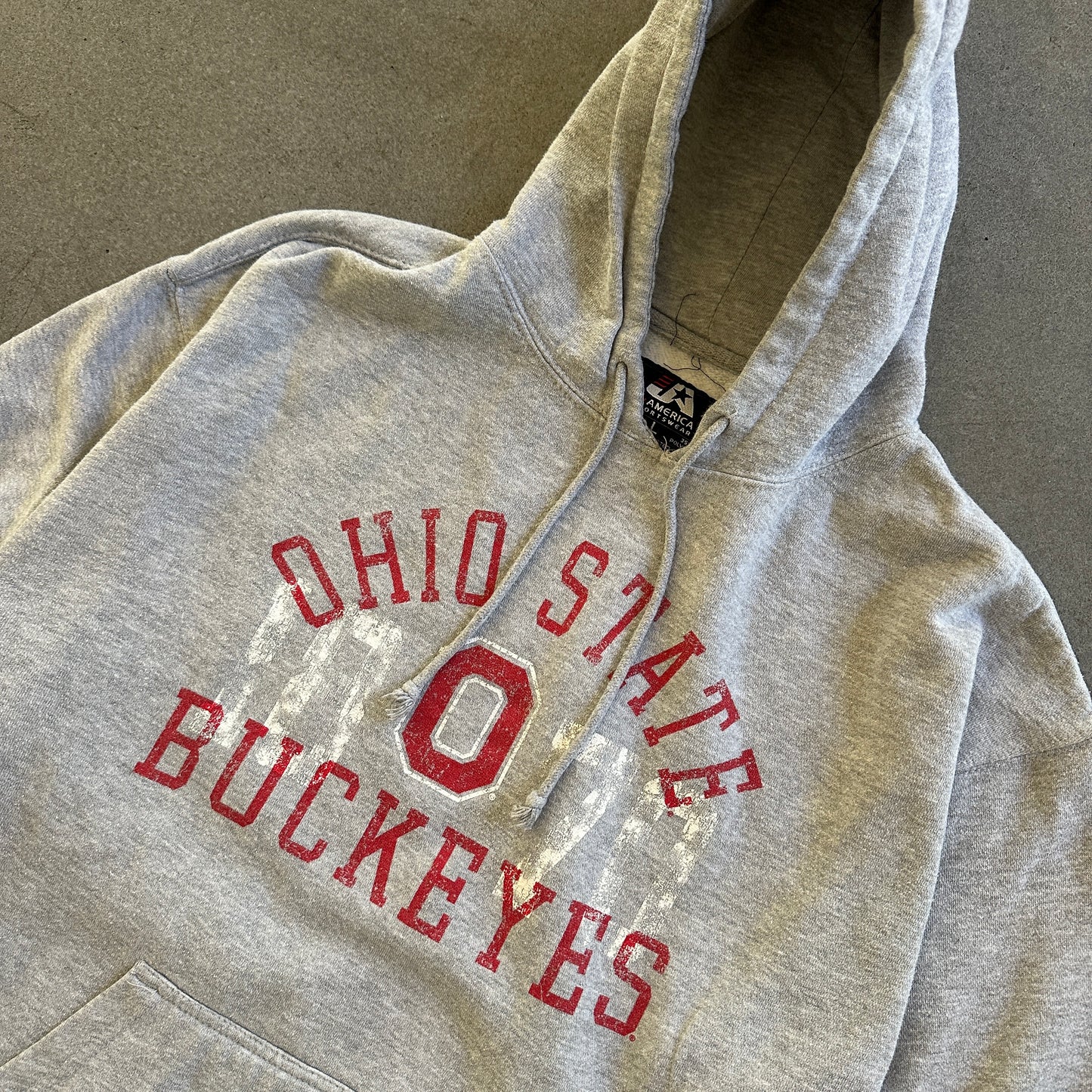 Ohio State Buckeyes J. America Graphic Hoodie Faded 00's - L