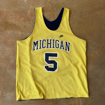 RARE Nike Michigan Basketball Fab Five Reversible Jersey 90's - L