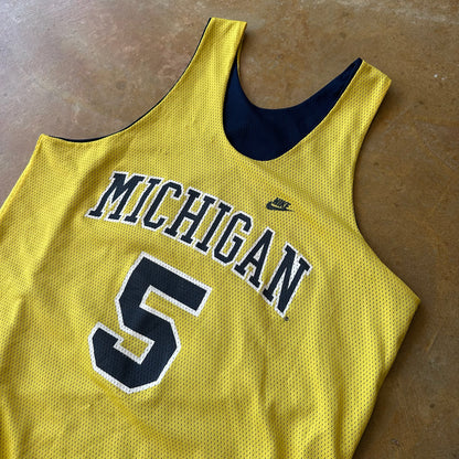 RARE Nike Michigan Basketball Fab Five Reversible Jersey 90's - L