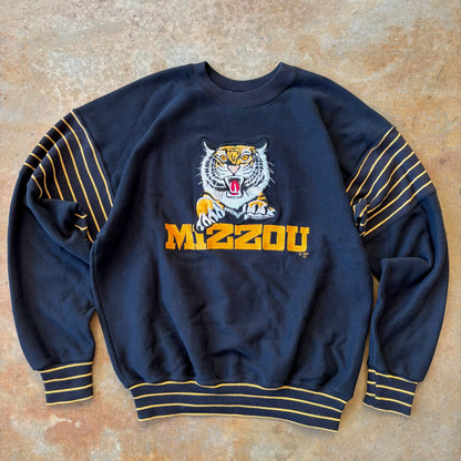 University of Missouri Mizzou Tigers 1980 Embroidered Crewneck 80's - 2XL