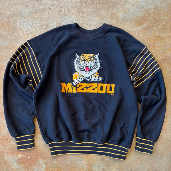 University of Missouri Mizzou Tigers 1980 Embroidered Crewneck 80's - 2XL
