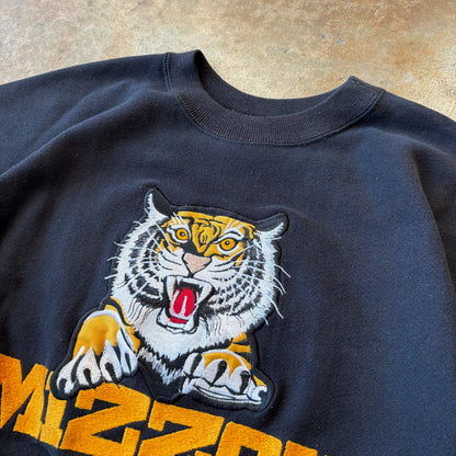 University of Missouri Mizzou Tigers 1980 Embroidered Crewneck 80's - 2XL