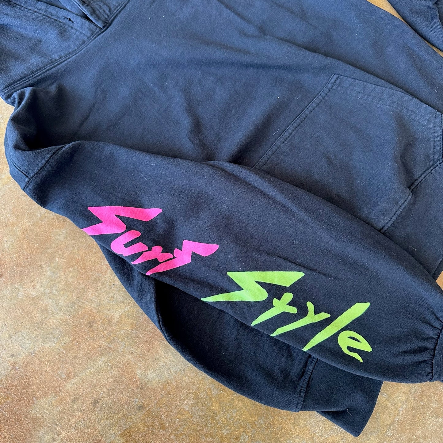 Surf Style Neon Graphic Hoodie 00's - S