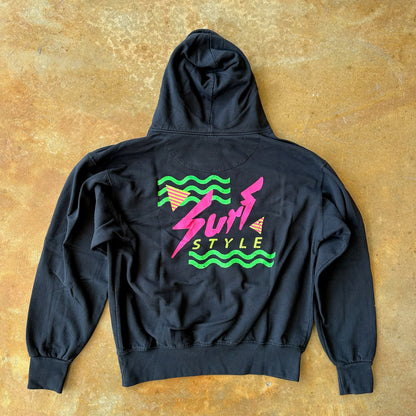 Surf Style Neon Graphic Hoodie 00's - S