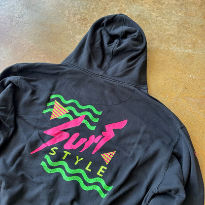 Surf Style Neon Graphic Hoodie 00's - S
