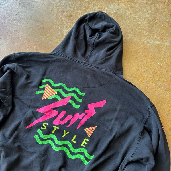 Surf Style Neon Graphic Hoodie 00's - S hover