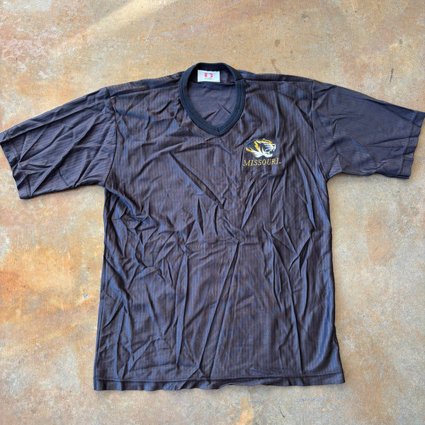 University of Missouri Tigers Silky Shiny Basketball Shooting Shirt 90's - M