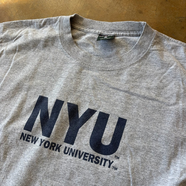 New York University NYU Gray Spellout Shirt 90's - M hover