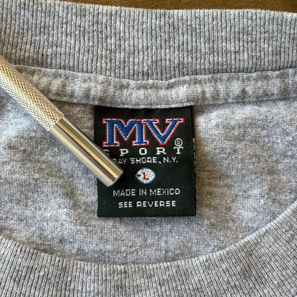 New York University NYU Gray Spellout Shirt 90's - M