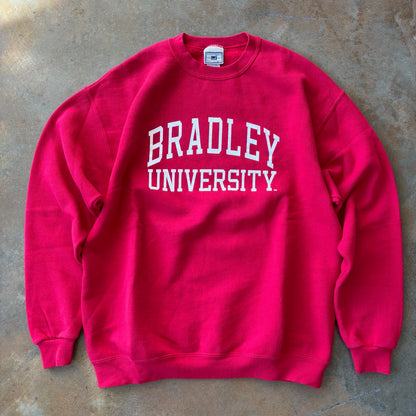 Bradley University Lee Heavyweight Spellout Crewneck Sweatshirt 90's - M