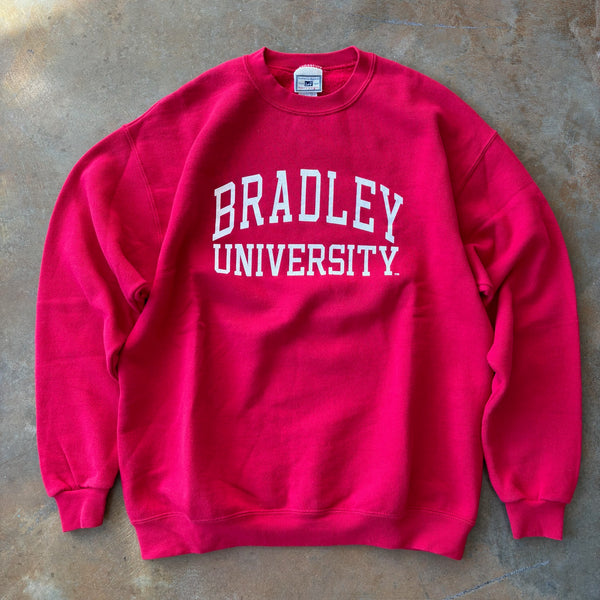 Bradley University Lee Heavyweight Spellout Crewneck Sweatshirt 90's - M