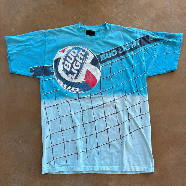 Bud Light Beer Volleyball AOP Graphic Shirt 90's - M