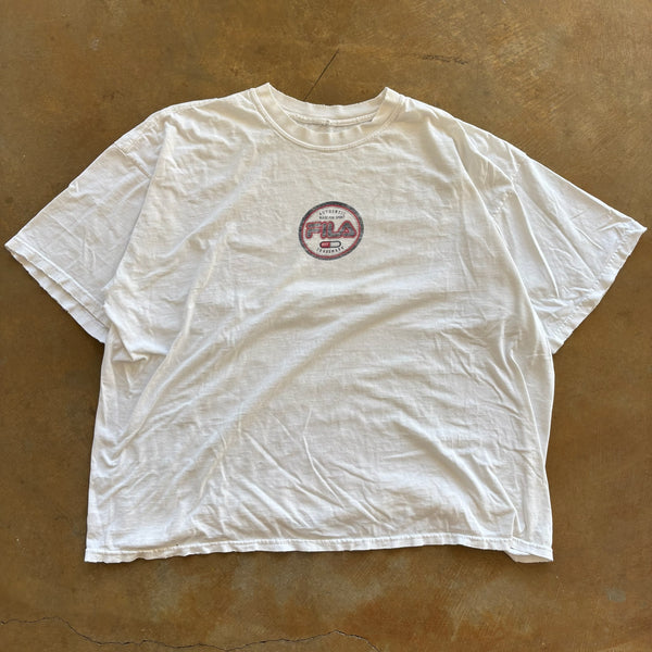 Fila Center Logo Thrashed Boxy Baggy Shirt Pump Cover 90's - 3XL