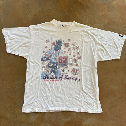 Mark McGwire Sultan of Swing 1998 Homerun Record Shirt Starter 90's - XL