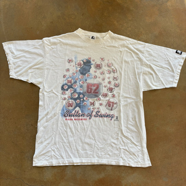Mark McGwire Sultan of Swing 1998 Homerun Record Shirt Starter 90's - XL