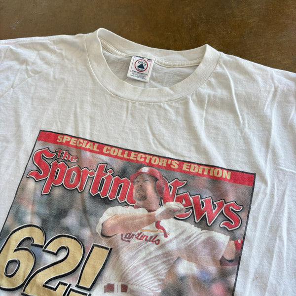 Mark McGwire St. Louis Cardinals Home Run Record 1998 Sporting News Shirt 90's - 2XL hover