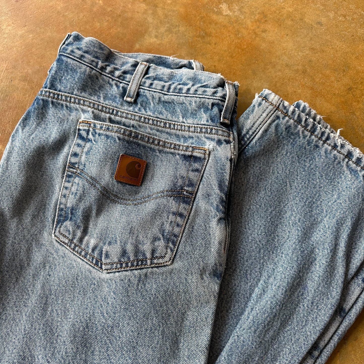 Carhartt Fleece Lined Light Wash Jeans 90's - 34