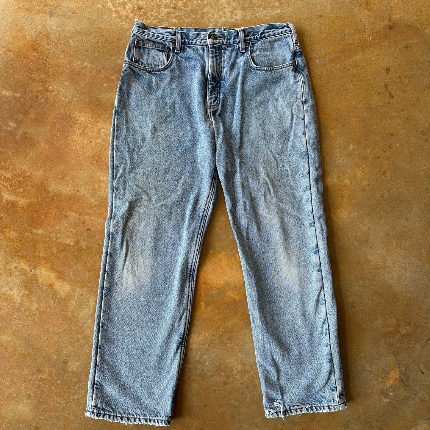 Carhartt Fleece Lined Light Wash Jeans 90's - 34