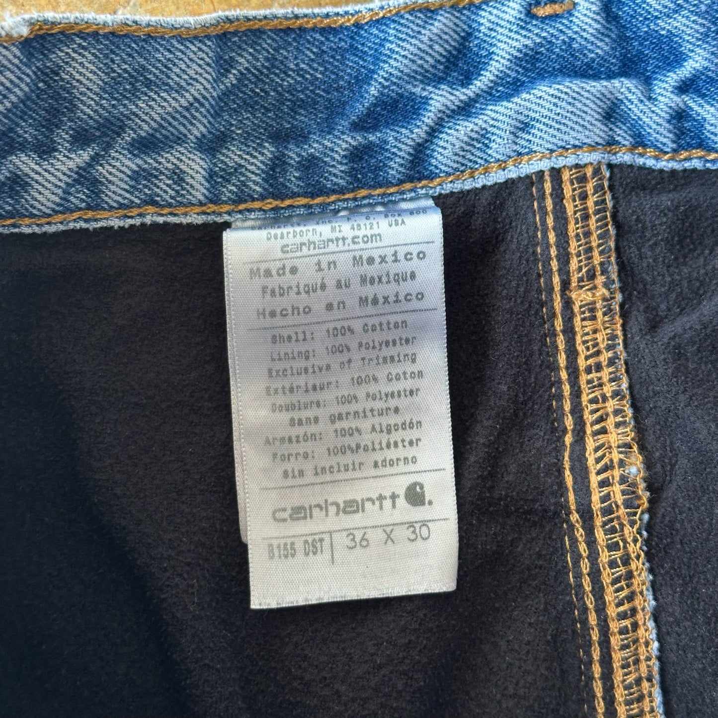 Carhartt Fleece Lined Light Wash Jeans 90's - 34
