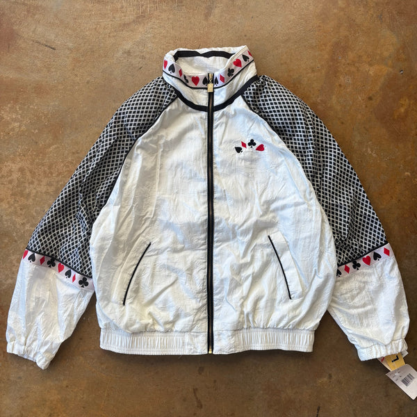 NWT Lavon Casino Poker Cards Full Zip Nylon Running Jacket 90's - L