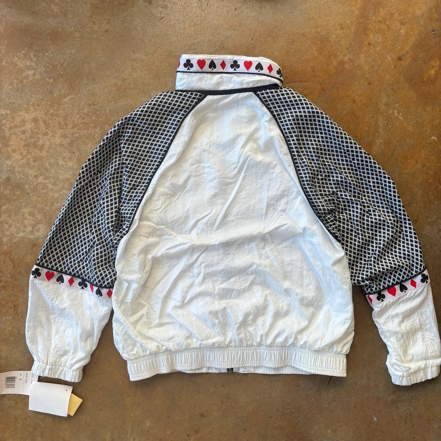 NWT Lavon Casino Poker Cards Full Zip Nylon Running Jacket 90's - L