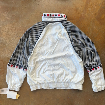 NWT Lavon Casino Poker Cards Full Zip Nylon Running Jacket 90's - L