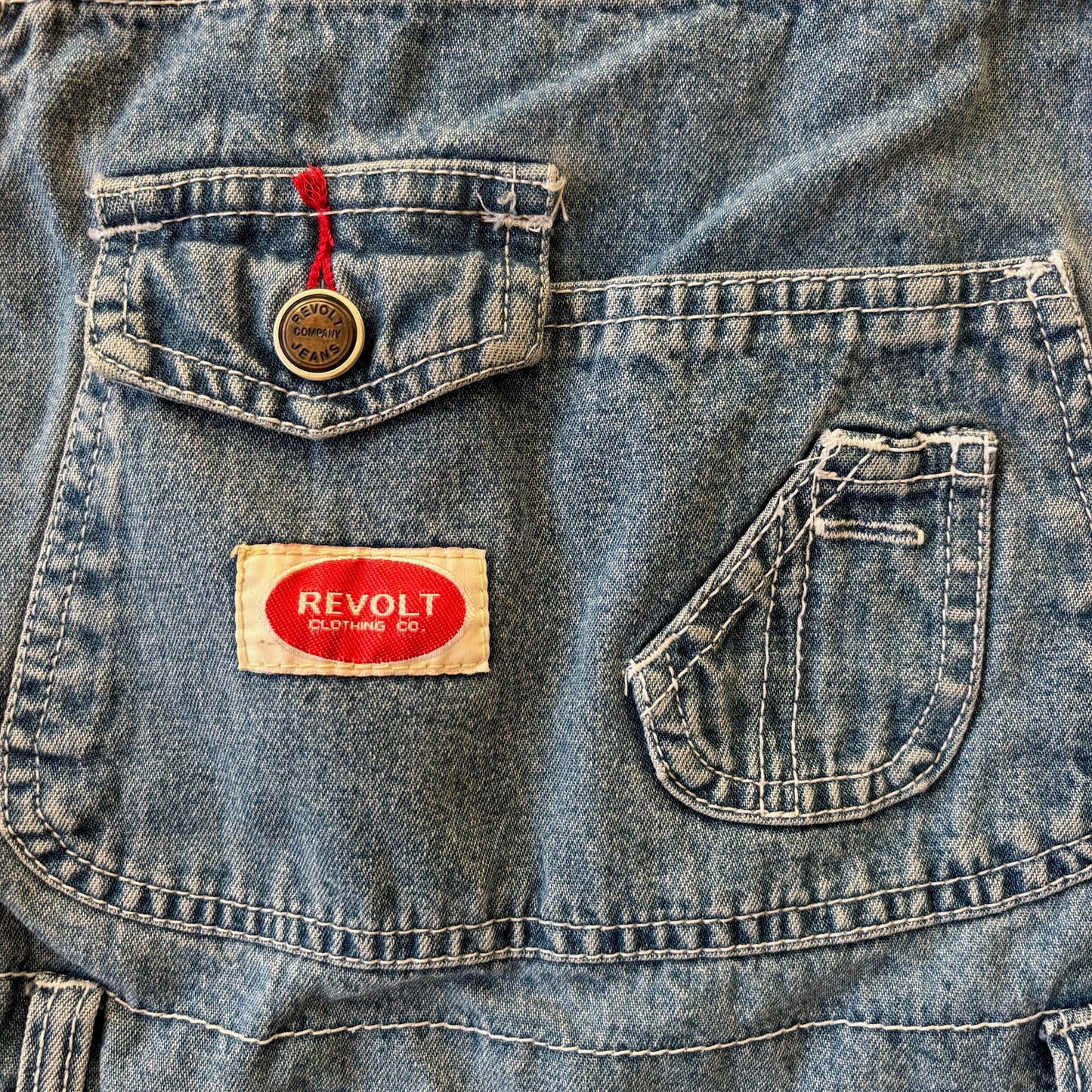Revolt Overall Shorts Shortalls Romper 90's - Womens L