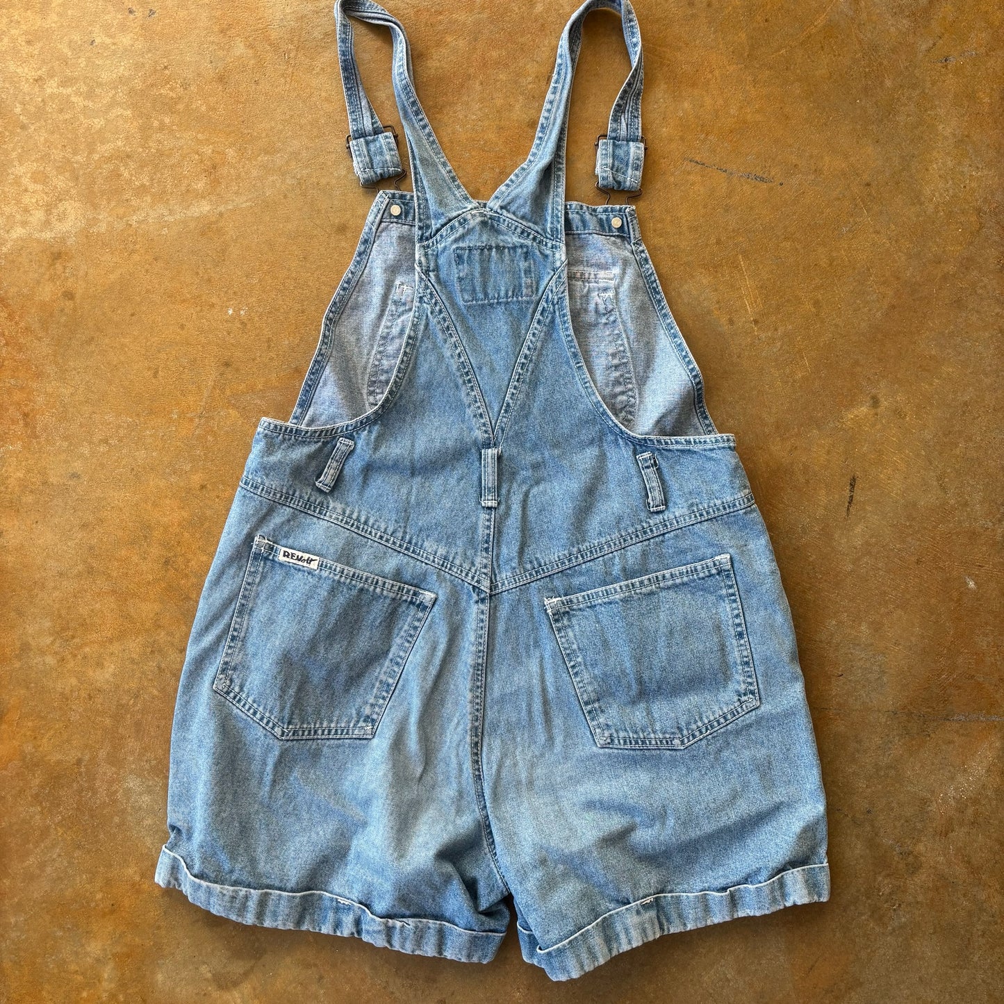 Revolt Overall Shorts Shortalls Romper 90's - Womens L