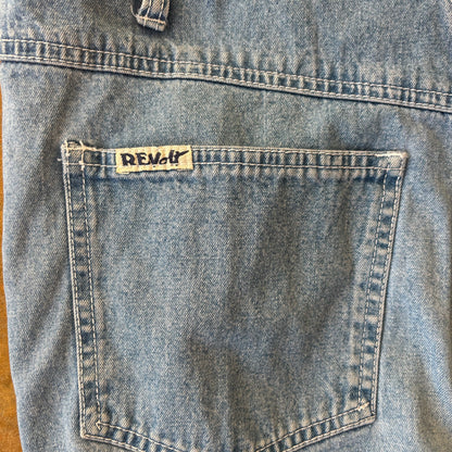 Revolt Overall Shorts Shortalls Romper 90's - Womens L