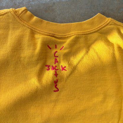 Travis Scott x McDonalds Cactus Jack Spelling Cropped Crewneck Sweater Gold - M
