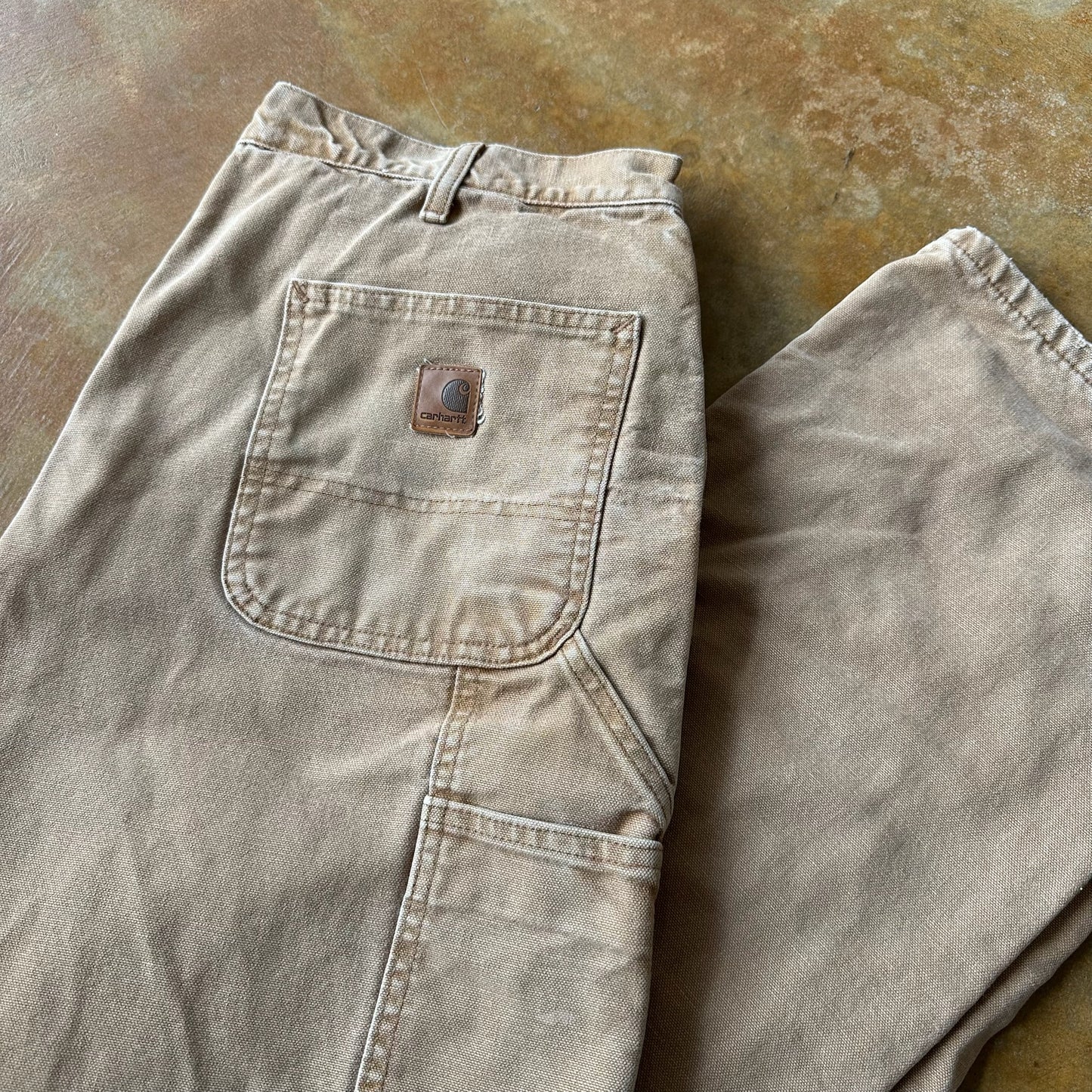 Carhartt Flannel Lined Carpenter Pants Brown 90's - 34