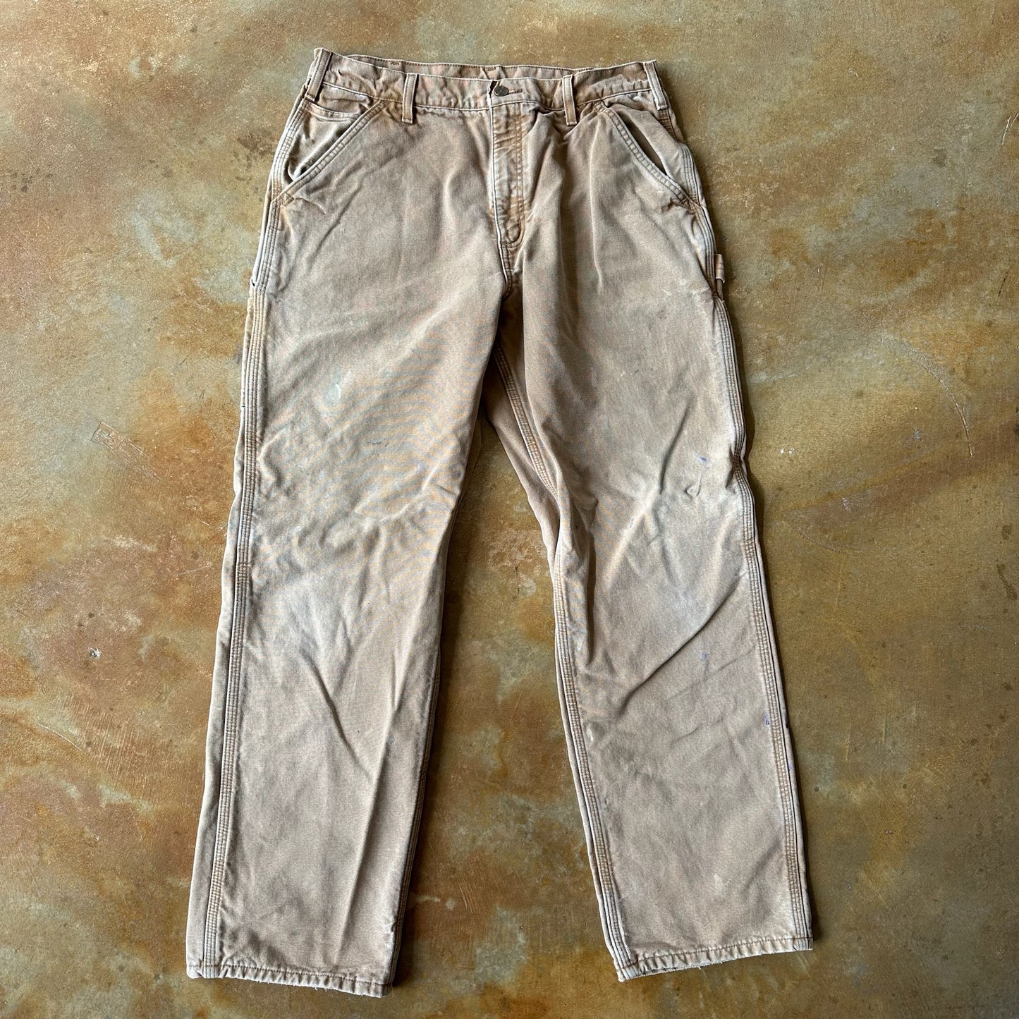 Carhartt Flannel Lined Carpenter Pants Brown 90's - 34