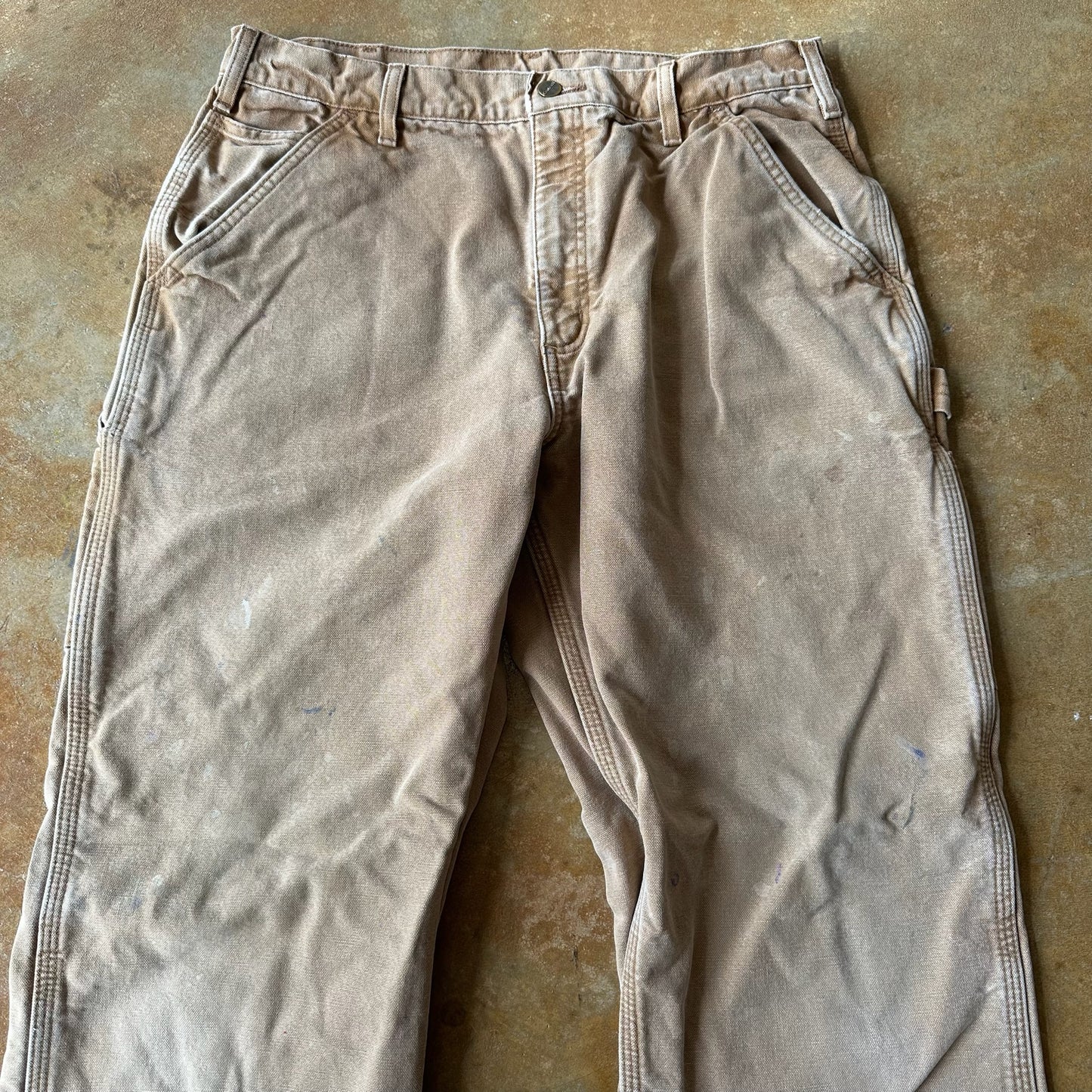 Carhartt Flannel Lined Carpenter Pants Brown 90's - 34