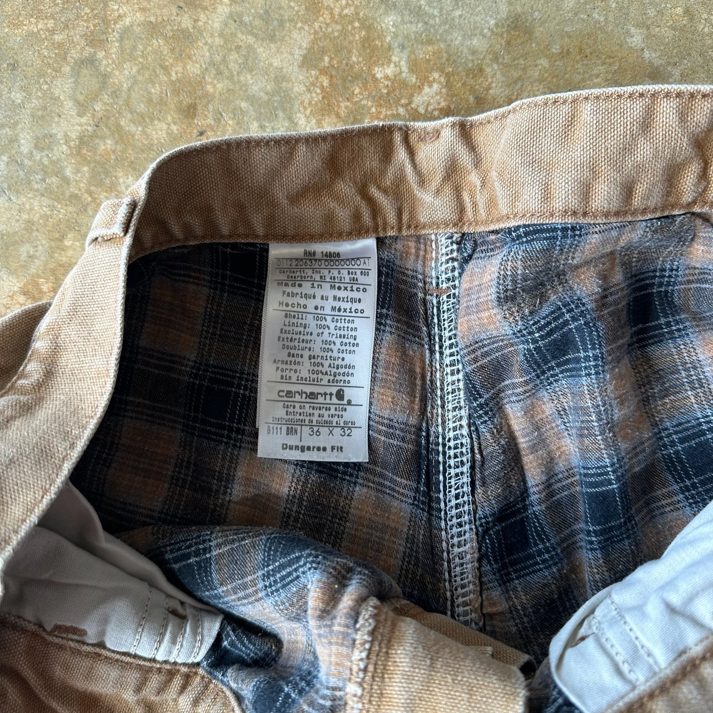 Carhartt Flannel Lined Carpenter Pants Brown 90's - 34