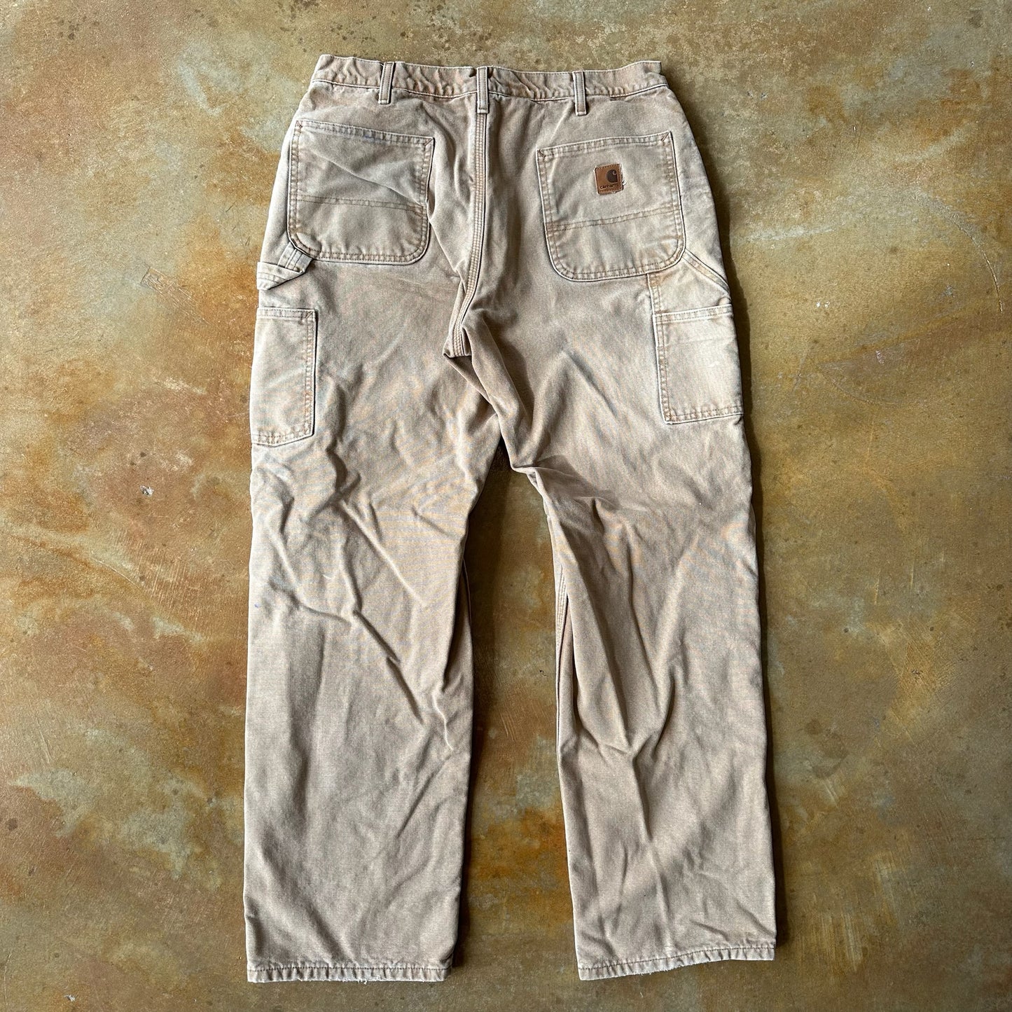 Carhartt Flannel Lined Carpenter Pants Brown 90's - 34